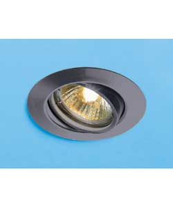 Circular Tilt Downlight - Brushed Chrome Finish