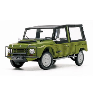 Norev has announced a 1:18 scale replica of the 1979 Citroen Mehari 4x4 finished in green.