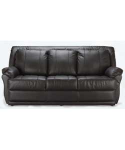 Claremont Black 3 Seater Leather Sofa