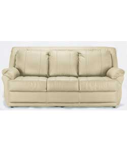 Claremont Ivory 3 Seater Leather Sofa