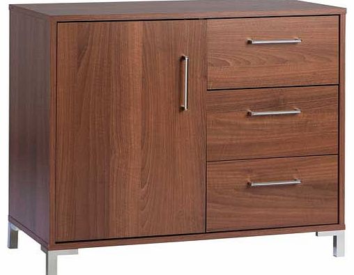 This gorgeous 1 Door 3 Drawer Sideboard from the Clarice range is perfect for a modern home. With an additional shelf inside the cupboard. this sideboard provides plenty of storage space and the chrome effect handles and feet give it a contemporary e