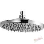 A large funky shower head finished in a quality chrome plate