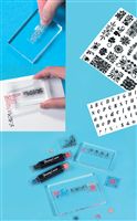 . Fully interchangeable stamp set, ideal for card making and scrapbooking. Ink pad included with