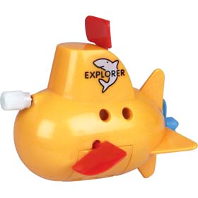 Cute wind-up toy that continues to rise and dive as it propels itself through the water