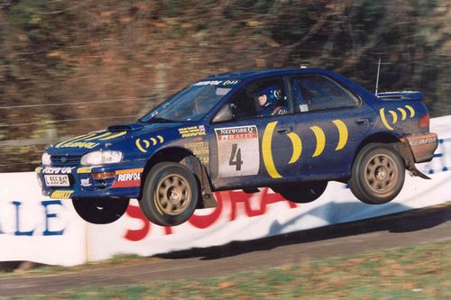 Colin McRae in the Subaru Impreza WRC from the 1995 Network Q RAC Rally
