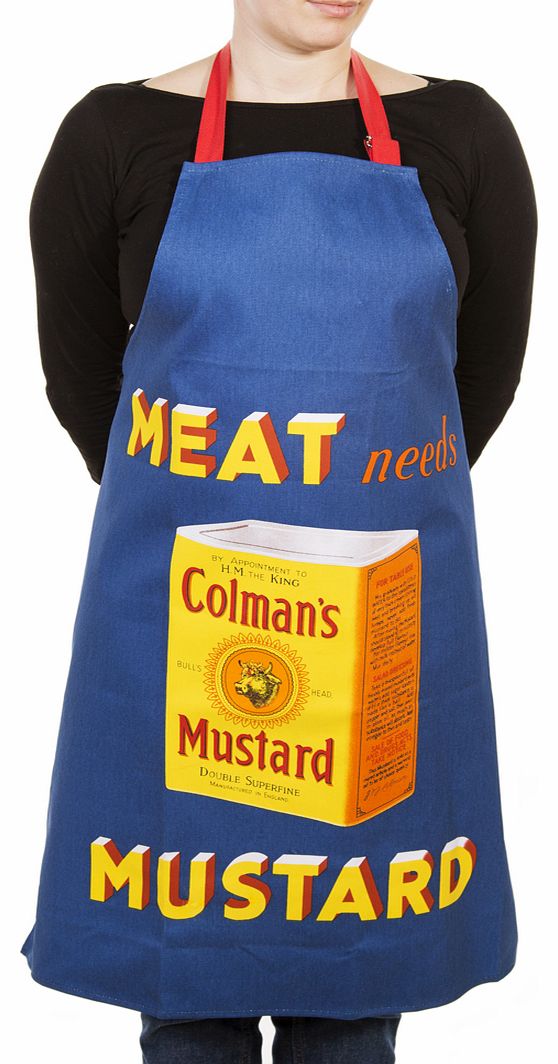 This rather fetching, vintage style apron certainly cuts the mustard! Featuring artwork from an old Colmans advert with the slogan Meat Needs Mustard, this is definitely one for those who love to cook up a yummy roast.