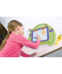 Portable magnetic art desk with eraser screen with