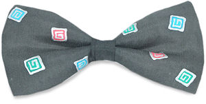 Unbranded Colourful Squares Handpainted Silk Bow Tie