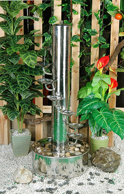 Column With Leaves Water Feature