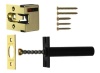 Era concealed brass security chain for fitting to wooden doors. Chain is engaged by pressing the but
