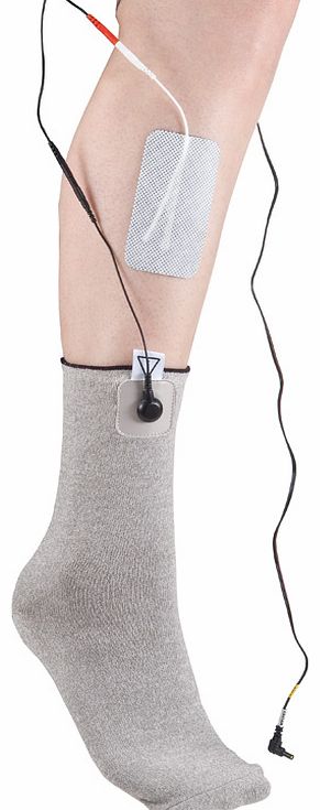 Conductive Sock. Electrotherapy relief for the foot/ankle area. Made from high quality silver nylon. Stimulation to the foot and ankle to increase blood circulation, relief pain and helps reduce swelling of the foot/ankle area. Convenient for patient