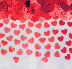 Confetti - Red sparkle hearts - 14g