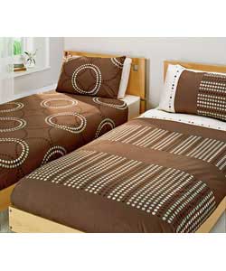 Coniston Double Duvet Cover Set - Chocolate