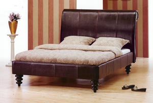 Connect- Louvre- Double- Leather Bed