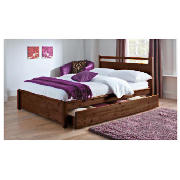 Unbranded Conner Pine Double Storage Bed, Chocolate Finish