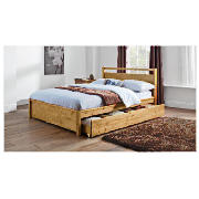 Unbranded Conner Pine Double Storage Bed, Oak Finish