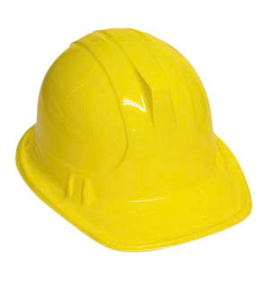 Construction Helmet, yellow plastic