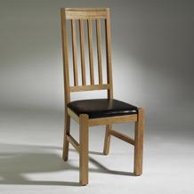 Unbranded Contemporary Oak Chairs (Leather Seats) x2