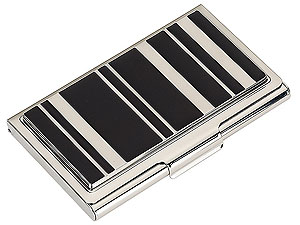 Unbranded Contemporary Silver and Black Enamelled Card Holder 014316