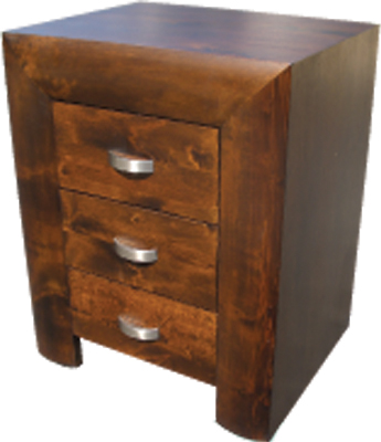3 DRAWER BEDSIDE CABINET FROM THE DISTINCTIVE CONVEX RANGE