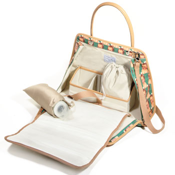 Busy mums can stay effortlessly chic with this designer baby-changing bag. Nappies and wet wipes hav
