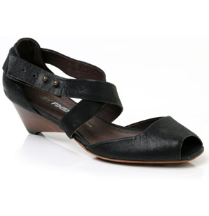 Peep toe, leather court shoe with cross over ankle strap. Stylish and versatile, the Corgio is the p
