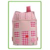Charming fabric doorstop in the style of a cottage.
 It has applique doors and windows and sweet li