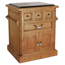 Cottage Pine chopping table with granite top