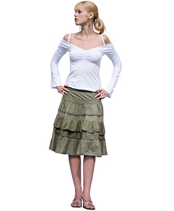 Cotton Gipsy Skirt Olive L