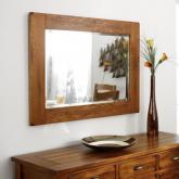 Unbranded Country Oak Large Mirror Light Stain