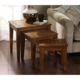 Unbranded Country Oak Nesting Tables Dark Stain
