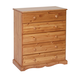 Unbranded Country Pine 5 Drawer Chest