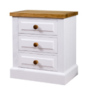 Country white painted 3 drawer bedside furniture