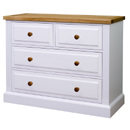 Country white painted 4 drawer chest furniture