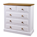 Country white painted 6 drawer chest furniture