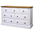 Country white painted 7 drawer chest furniture