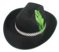 Cowboy Trampas Imported Black with Feather