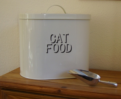 Unbranded Cream Enamel Cat Food Bin