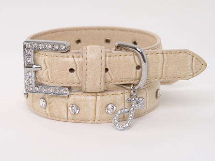 Cream of the Croc luxury dog collar