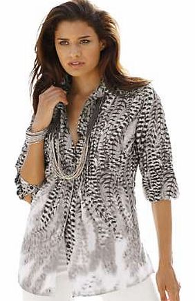 Unbranded Creation L Feather Print Blouse