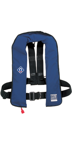 Crewsaver Freedom Life Jacket, A lightweight and flexible 150N air-only lifejacket. Navy Blue outer