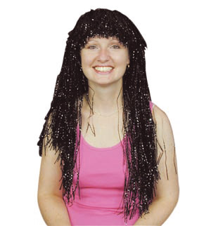 Unbranded Crinkle Tinsel wig, black