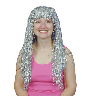 Unbranded Crinkle Tinsel wig, silver