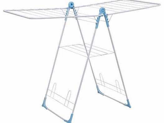 Ideal for flat drying. use this Cross Wing Clothes Airer for up to 1 wash load of clean clothes. Use in the bath to prevent getting floors wet when waiting for clothes to dry indoors. Total drying space 12m. Drying capacity 8.5kg. Holds 1 wash load. 
