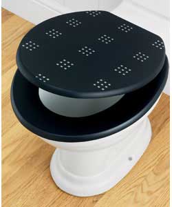 Croydex Black Mosaic Wood Toilet Seat