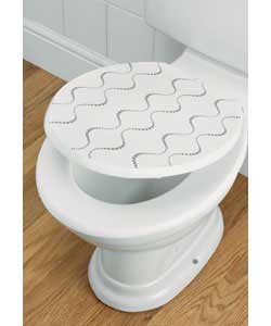 Croydex Silver Stripe Wood Toilet Seat