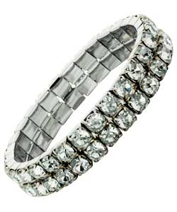 Unbranded Crystal 2 Row Stretch Bracelet