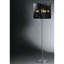 Unbranded Crystal Chandelier Floor Lamp With String Shade
