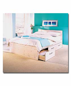 Cube Bed Double with 3 Drawers and Comfort Mattress