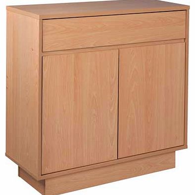This small sideboard is perfect for small apartments. or for adding extra storage to a room. The 2 door cupboard has an adjustable shelf inside. and the drawer comes with metal runners. This modern 2 door 1 drawer sideboard comes in a gorgeous beech 